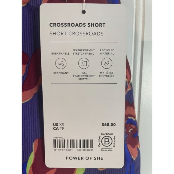 Athleta Womens Floral Print Drawstring Shorts XS Polyester/Spandex Blend Purple - Picture 9 of 14